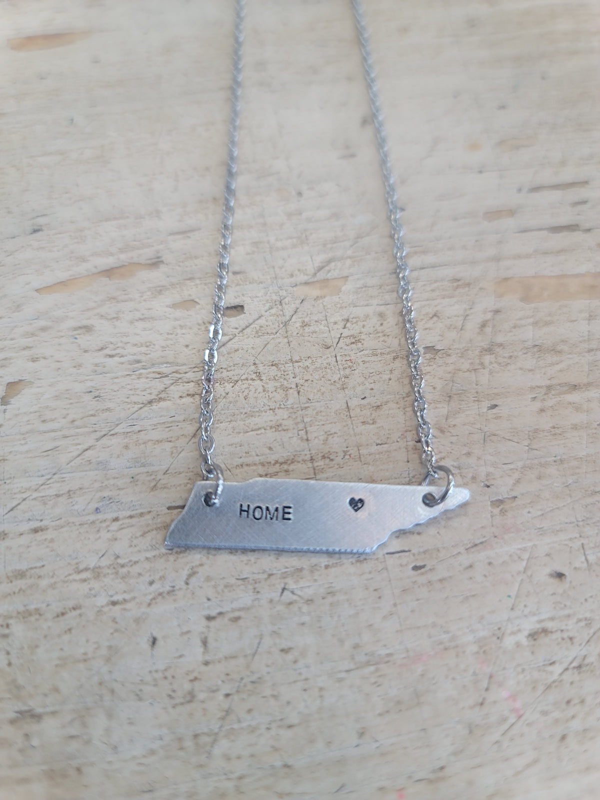 Silver Tennessee Home Necklace