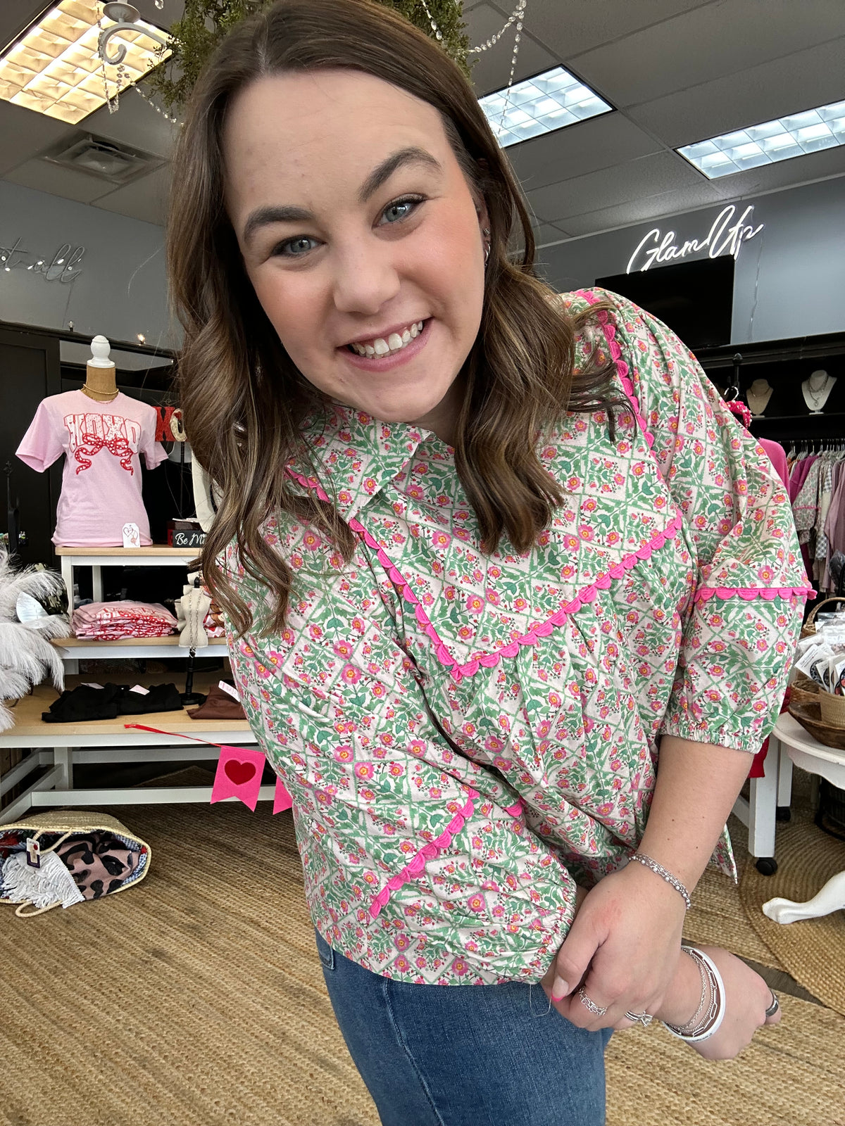 Vintage Floral Babydoll Top