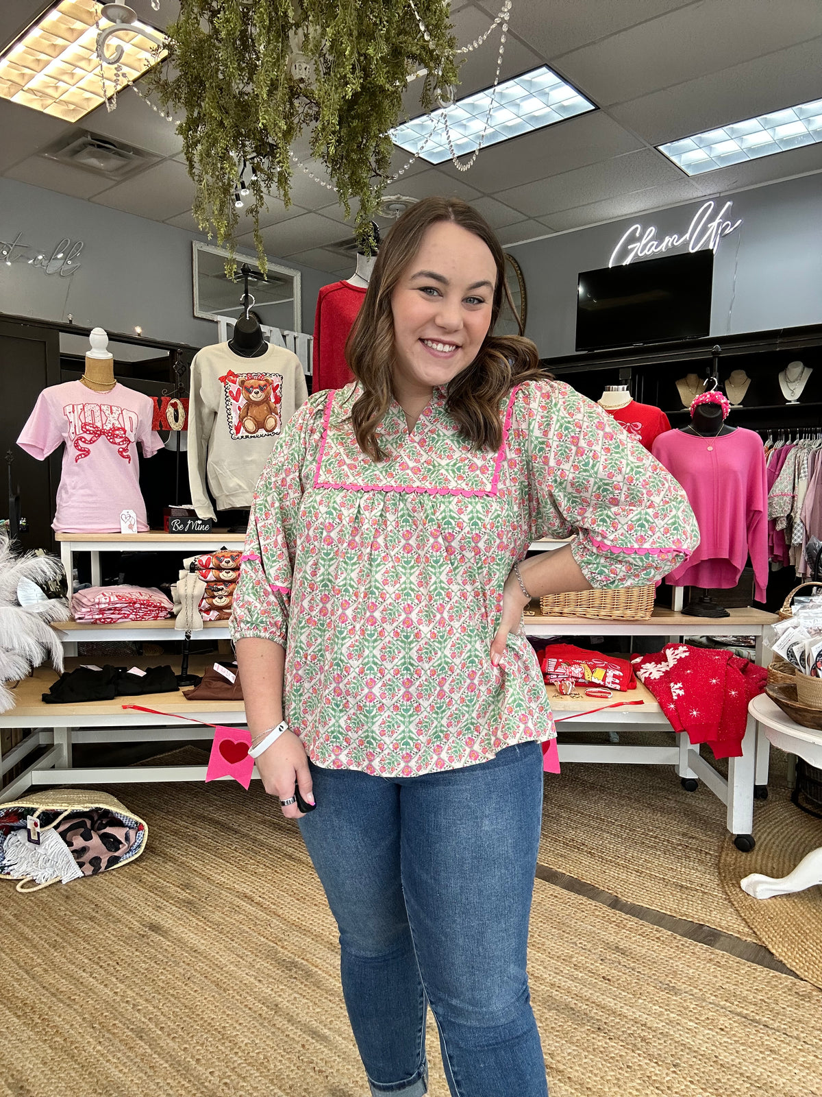 Vintage Floral Babydoll Top