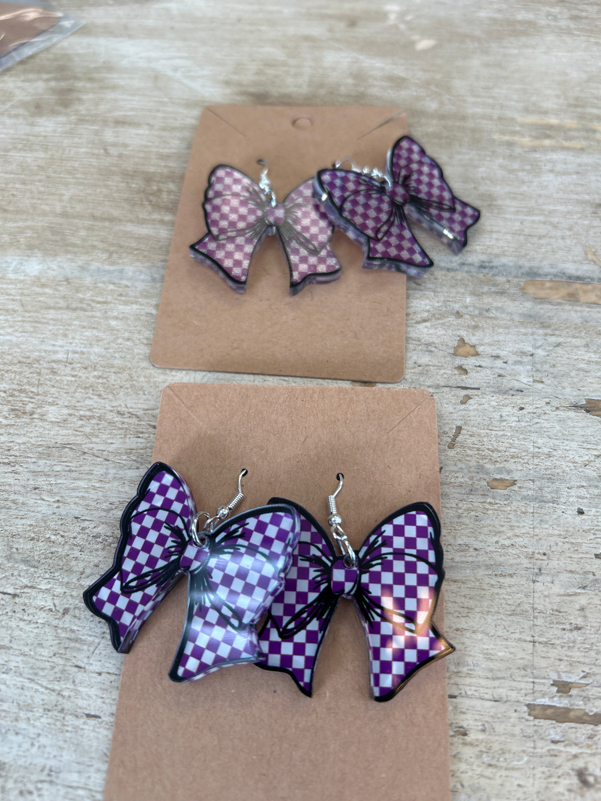 Purple Bow Earrings