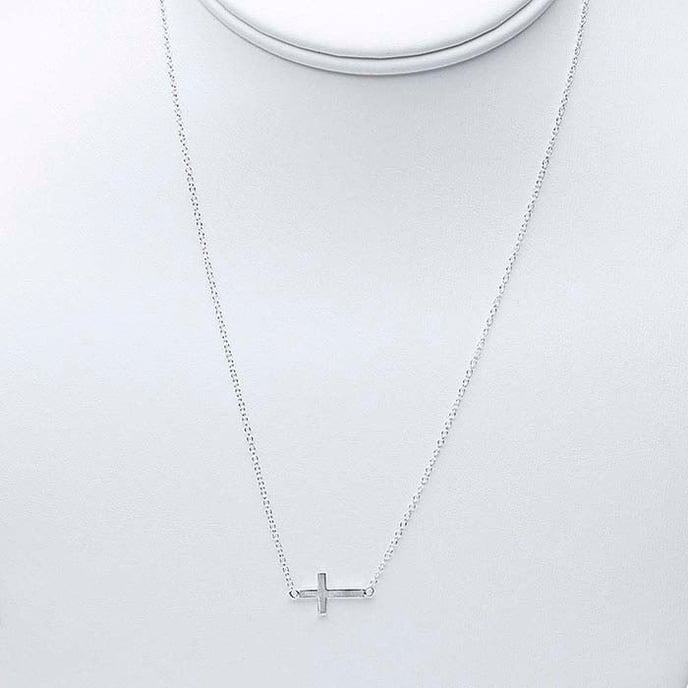 Sterling Silver Cross Festoon Necklace