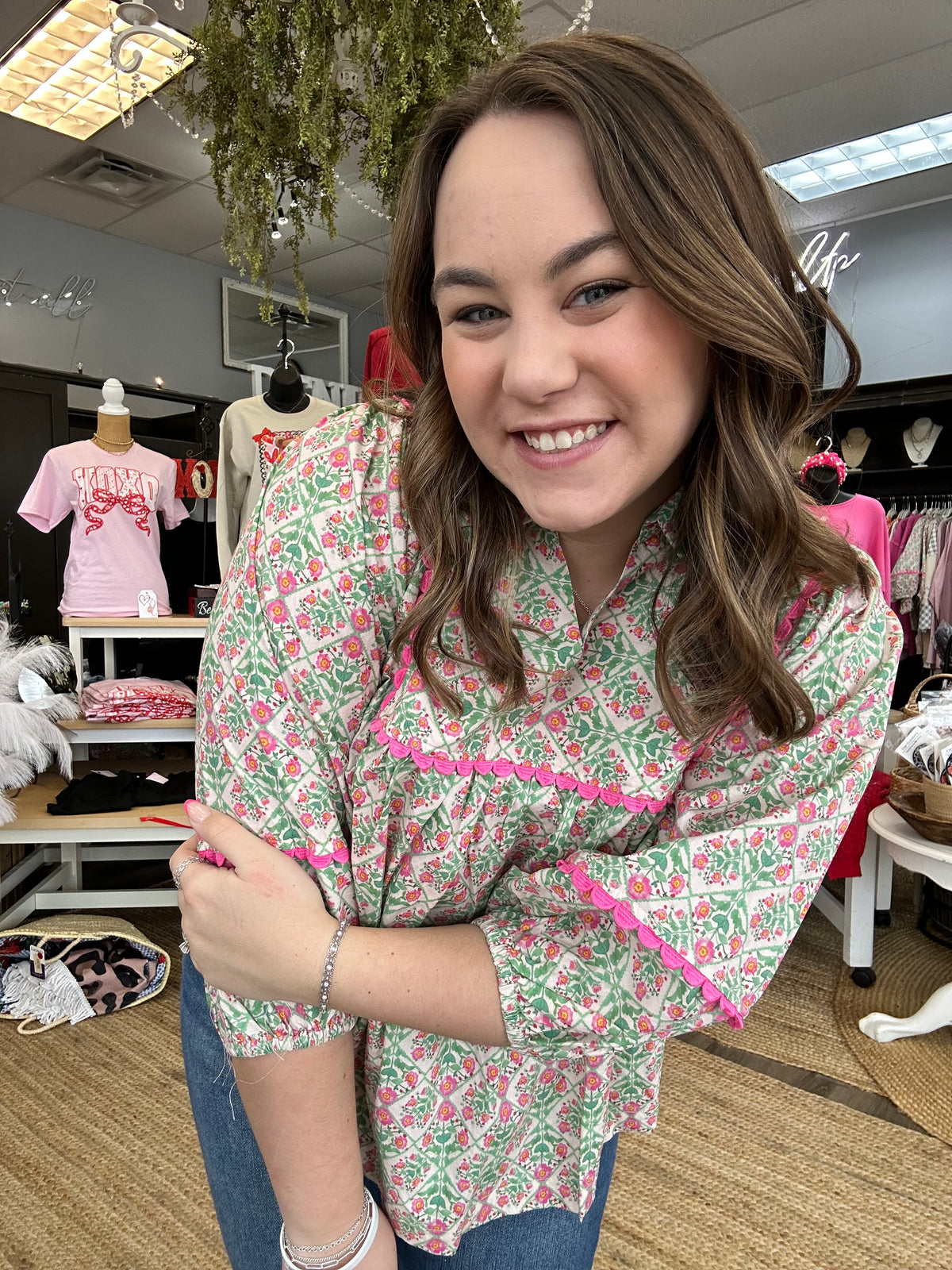 Vintage Floral Babydoll Top