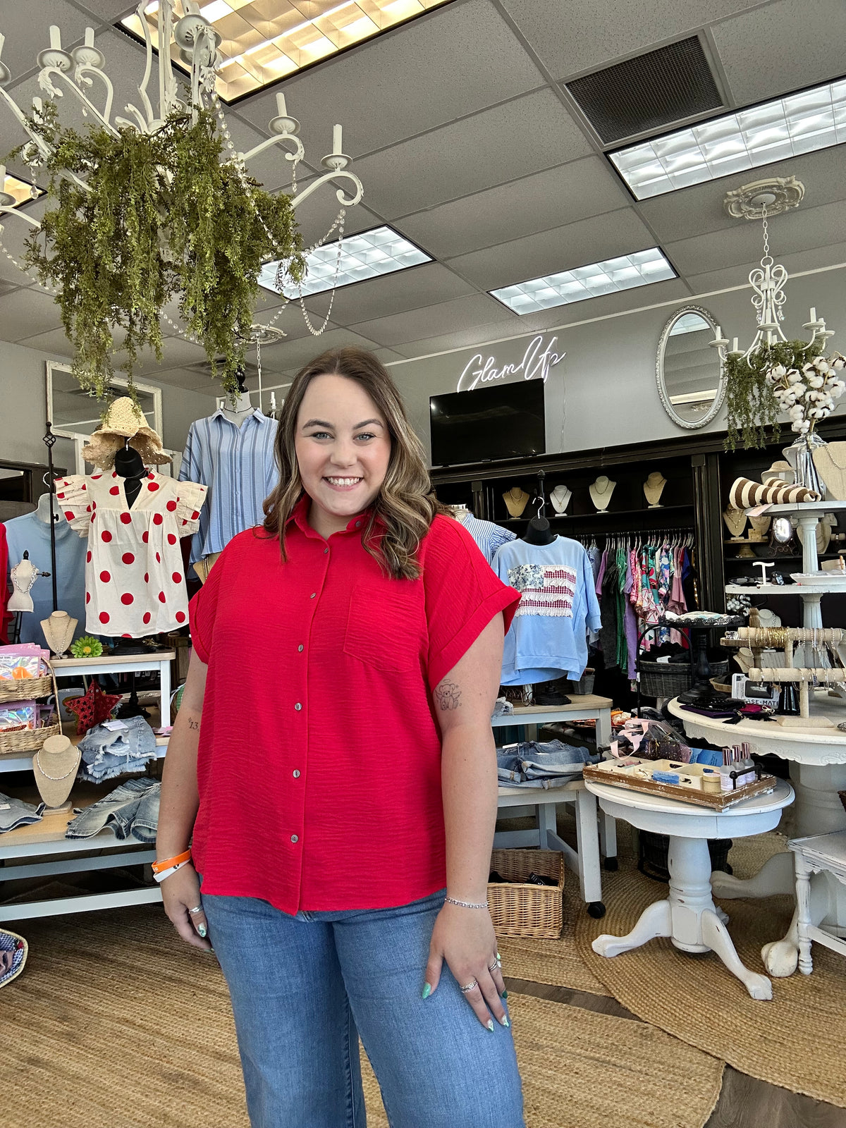 Miss Airy Button Down Top