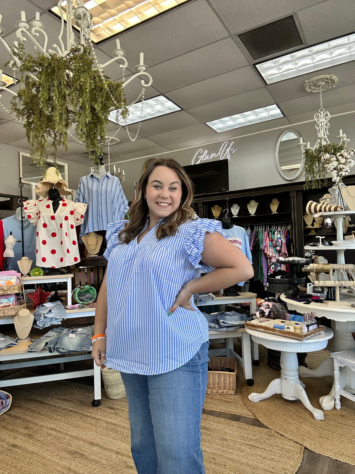 Demi Blue Stripe Top