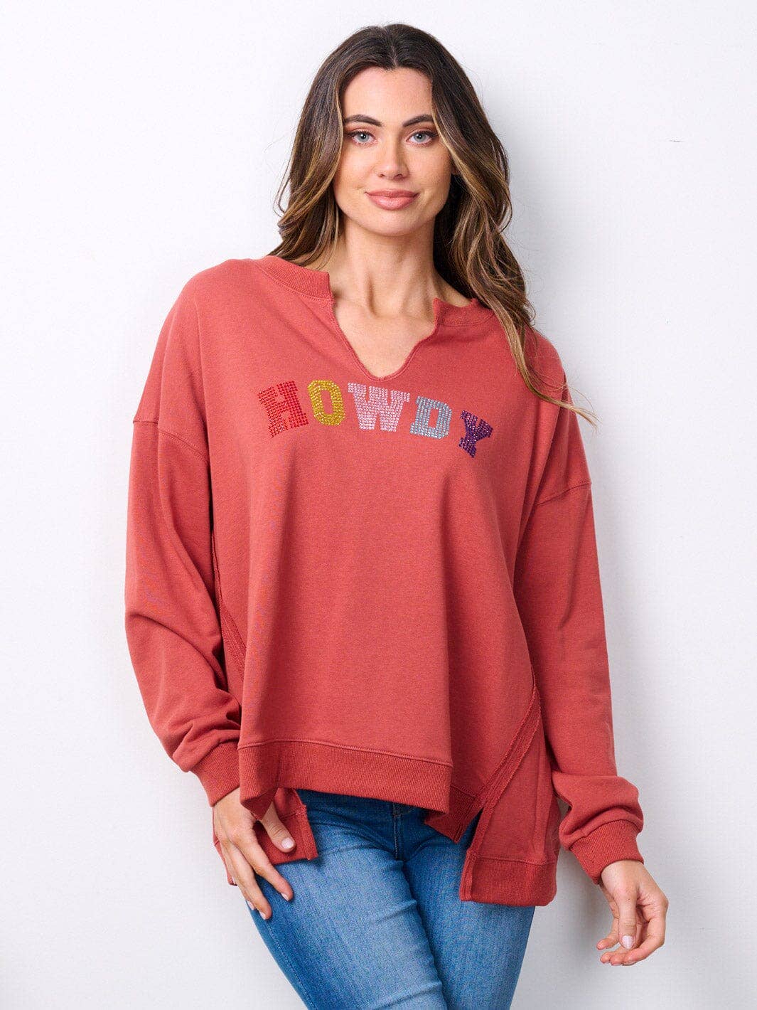 Howdy Long Sleeve Graphic Sweater