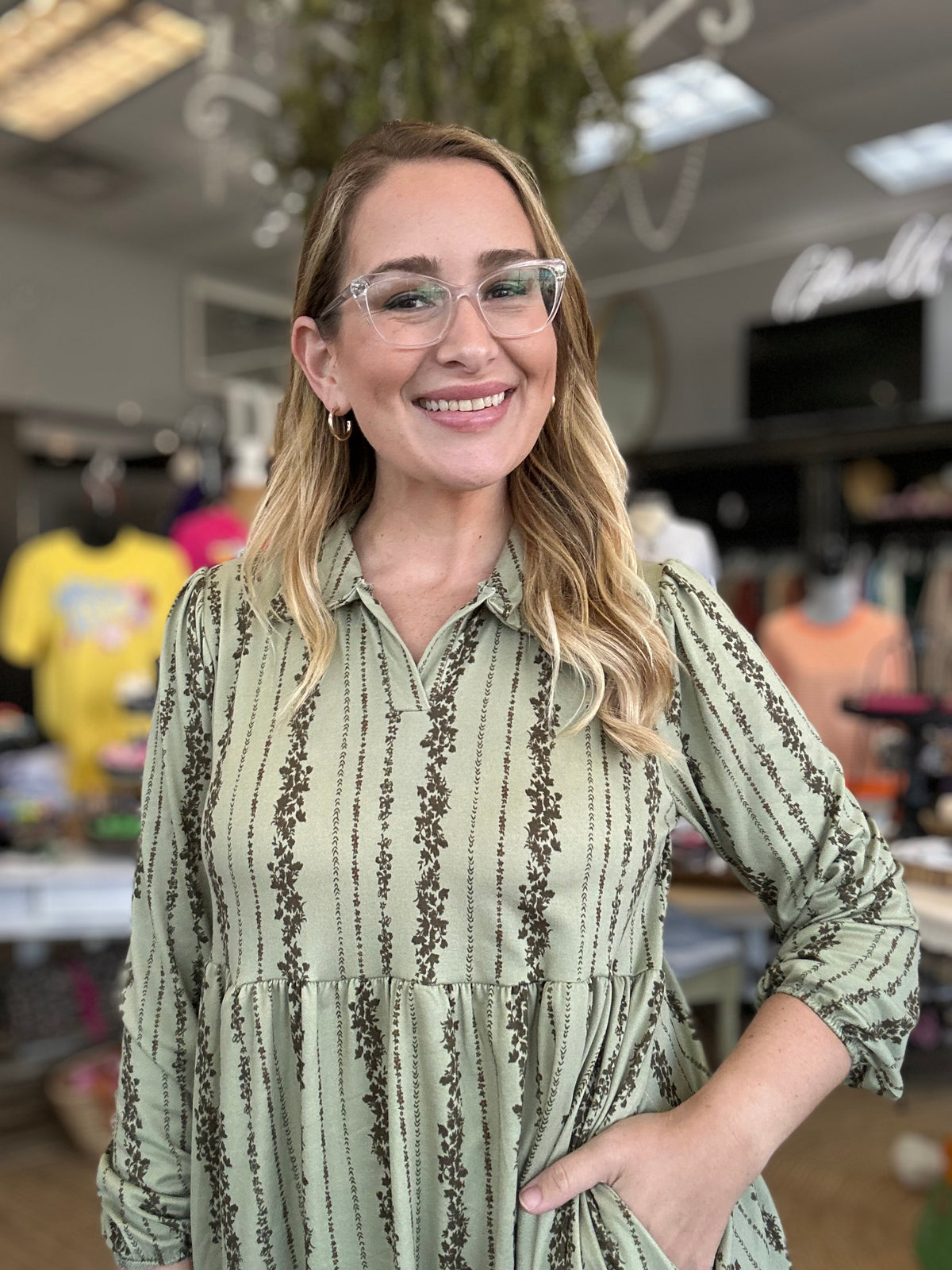 Sage &amp; Sweet Floral Dress