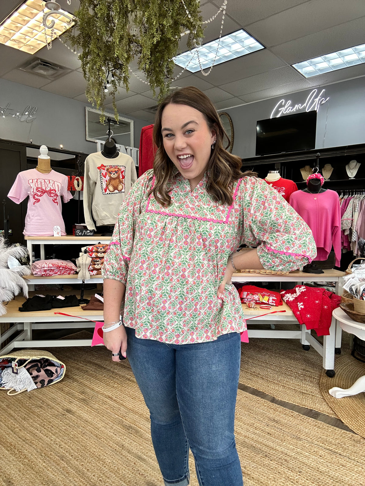 Vintage Floral Babydoll Top