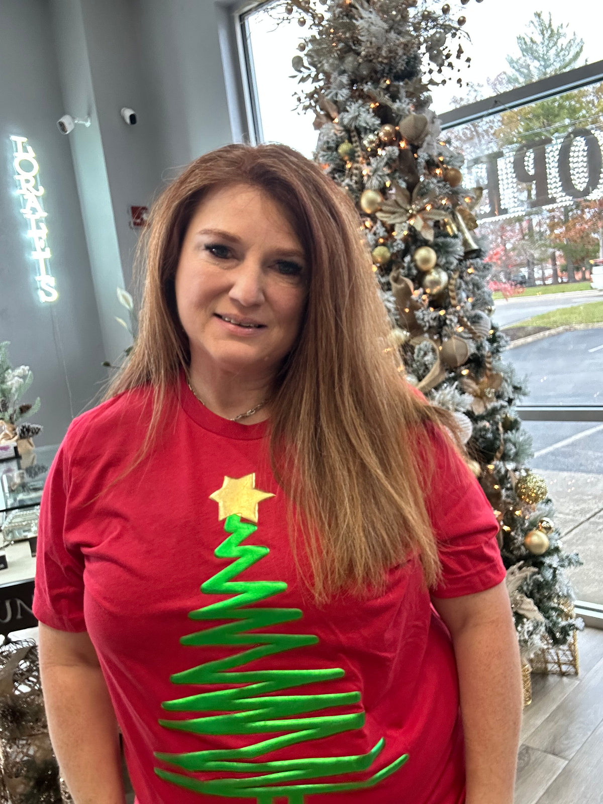 Metallic Puff Christmas Tree Tee