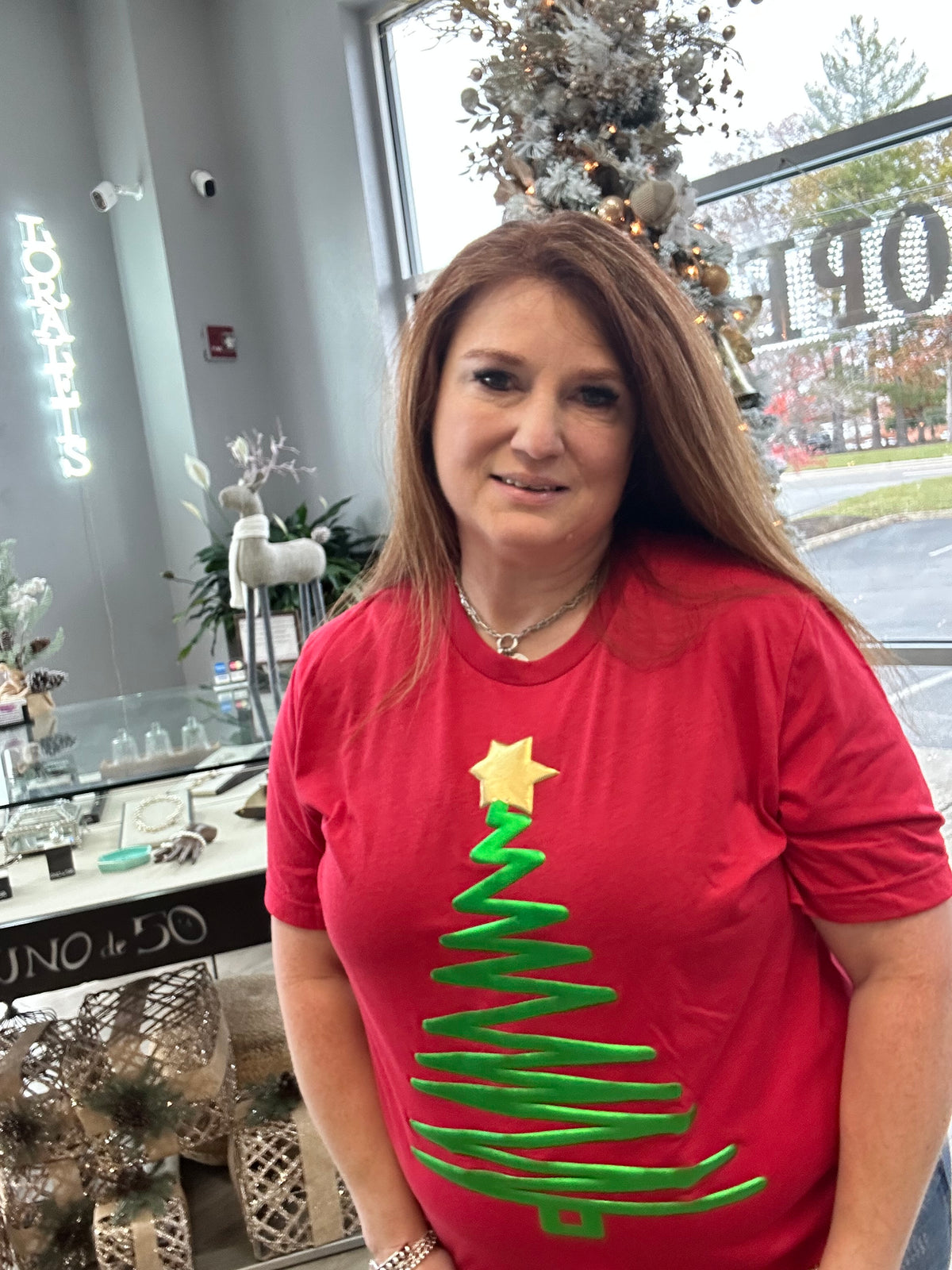 Metallic Puff Christmas Tree Tee