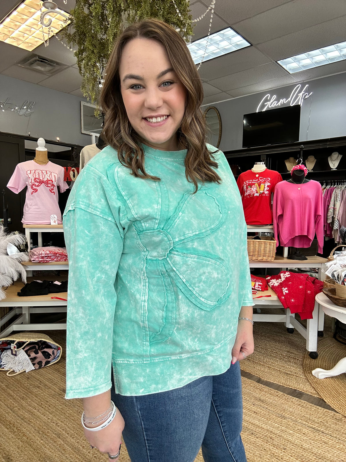 Floral Stitch Pullover