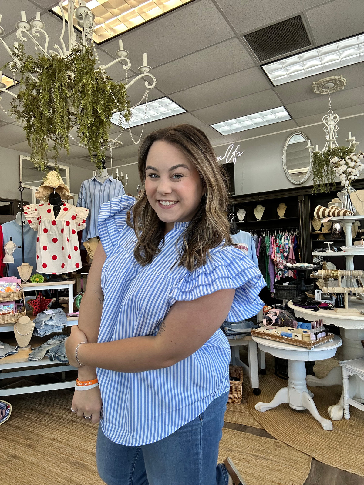 Demi Blue Stripe Top