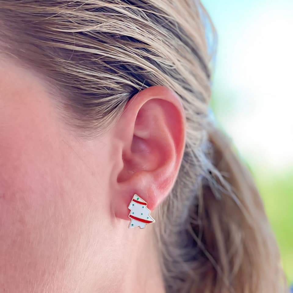 Christmas Tree Cake Earrings