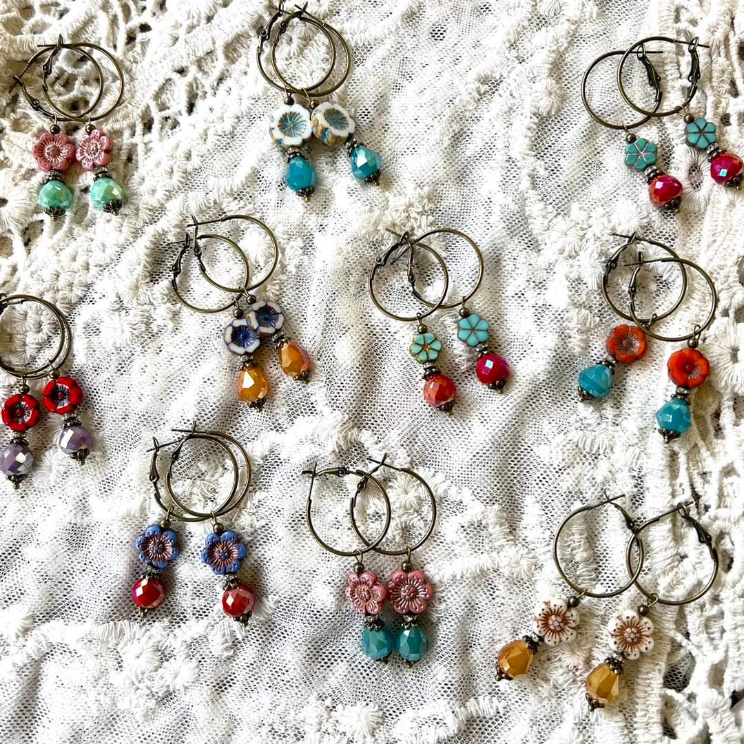 Colorful Flower Earrings