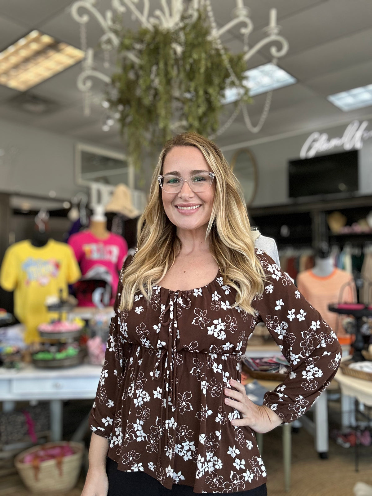 Chocolate Fall Blooms Top