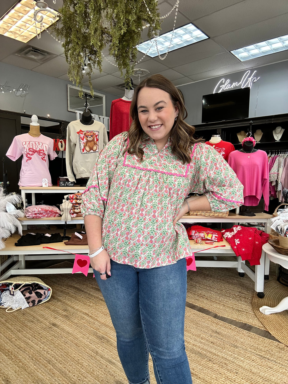 Vintage Floral Babydoll Top