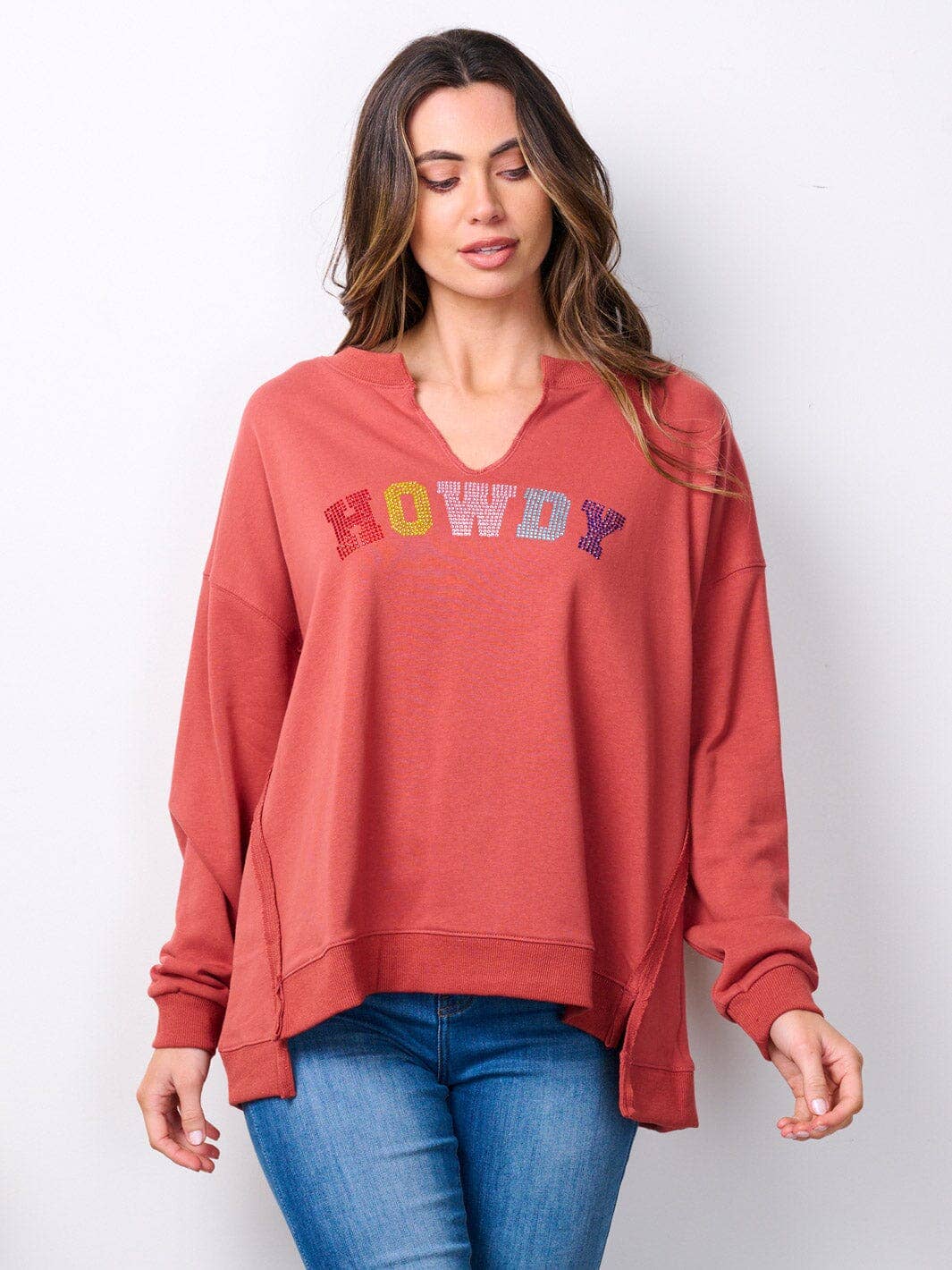 Howdy Long Sleeve Graphic Sweater