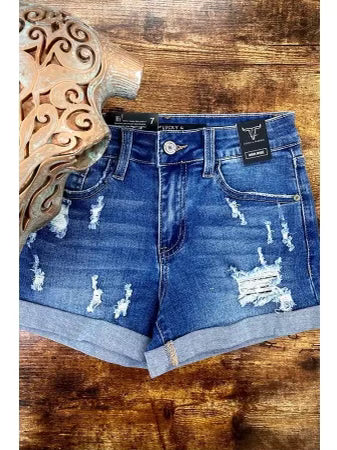 Kids Distressed Shorts