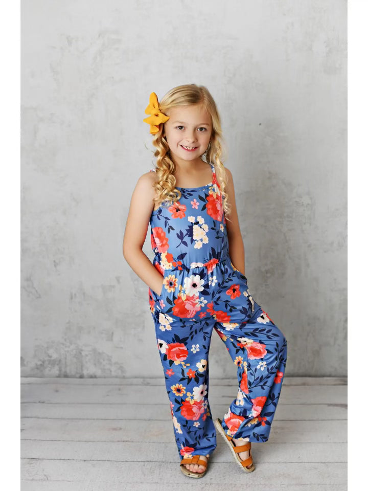 Floral 2024 jumpsuit kids