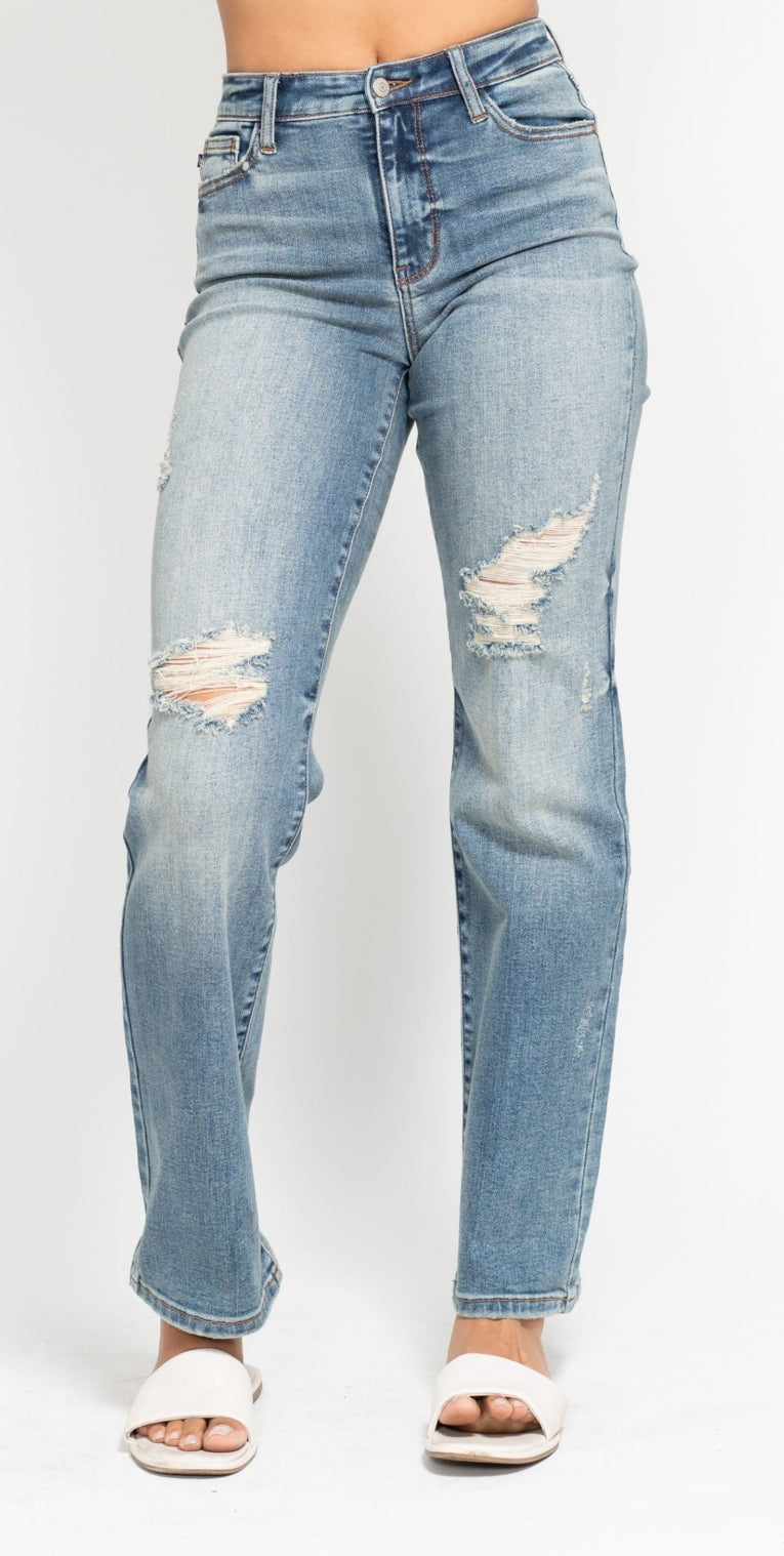Ellison Distressed Dad Jeans by Judy Blue