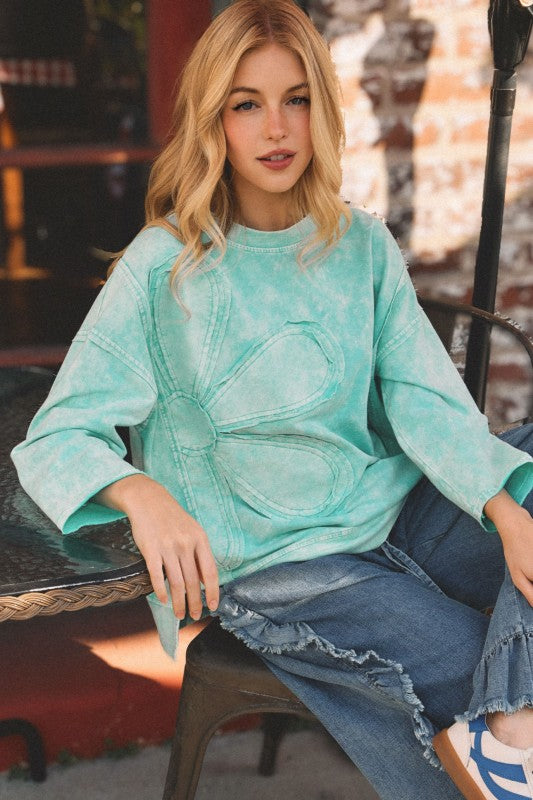 Floral Stitch Pullover