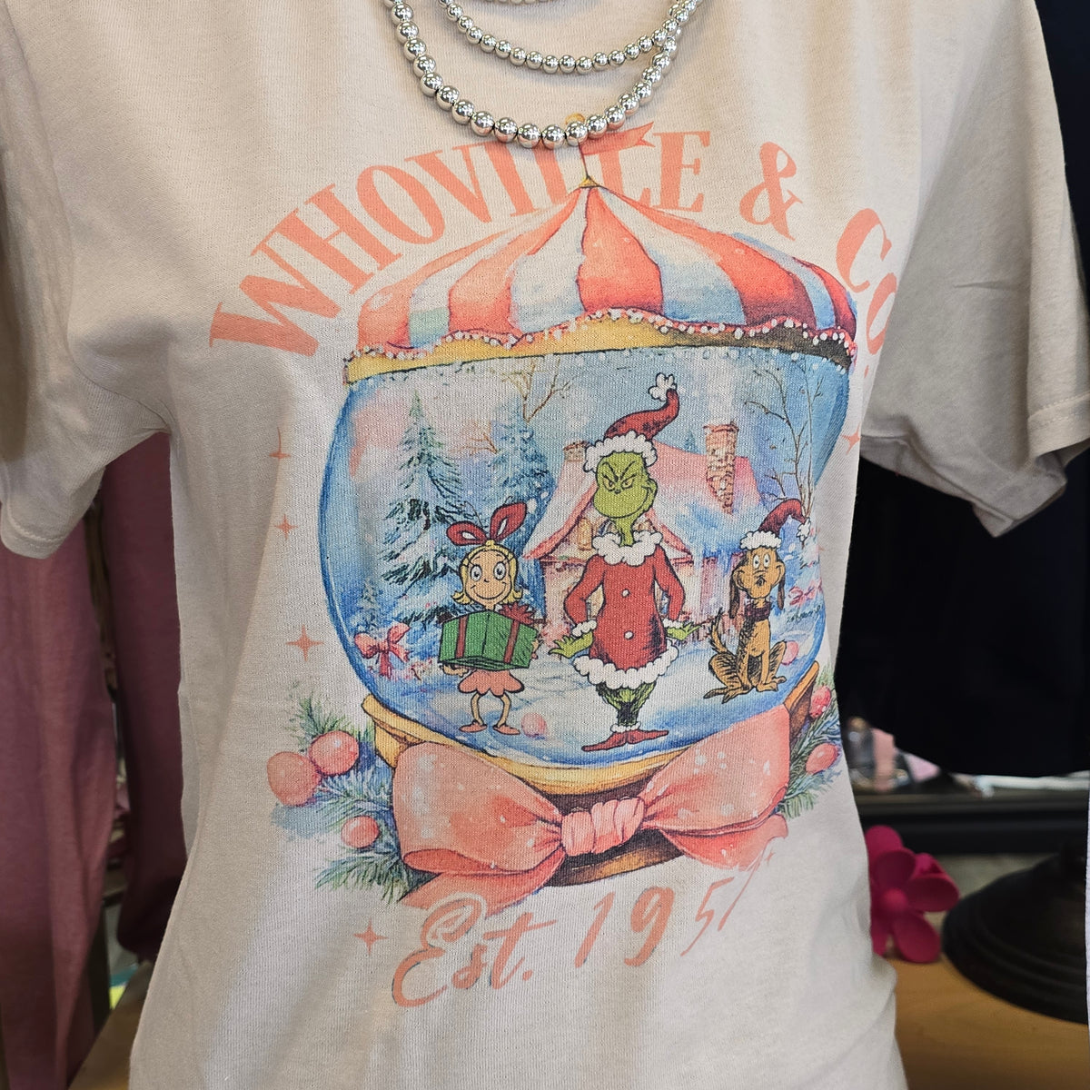 Whoville Snowglobe Bow Tee