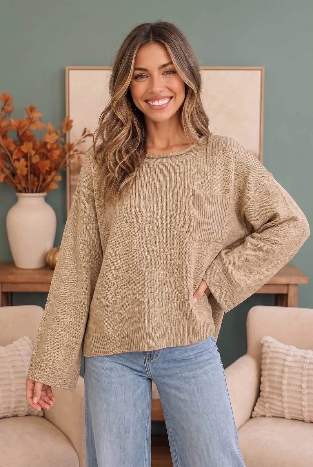 Caramel Latte Pocket Sweater