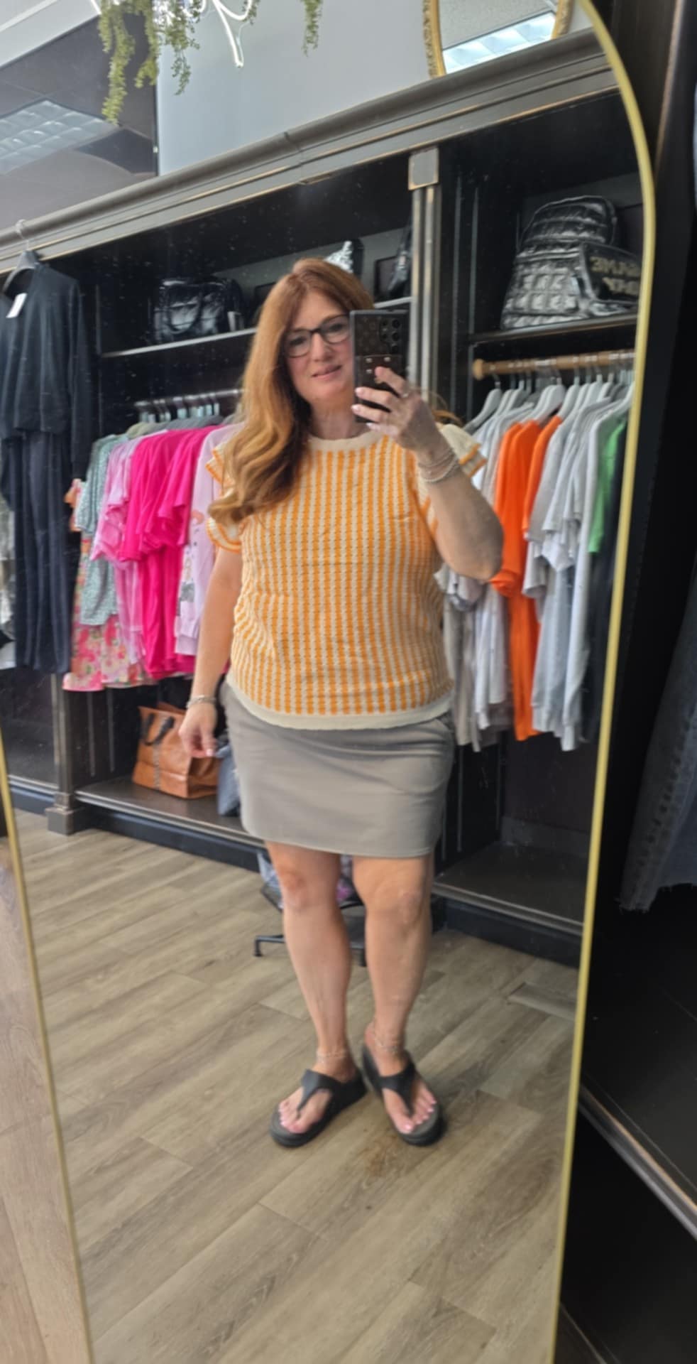 Orange &amp; White Sweater