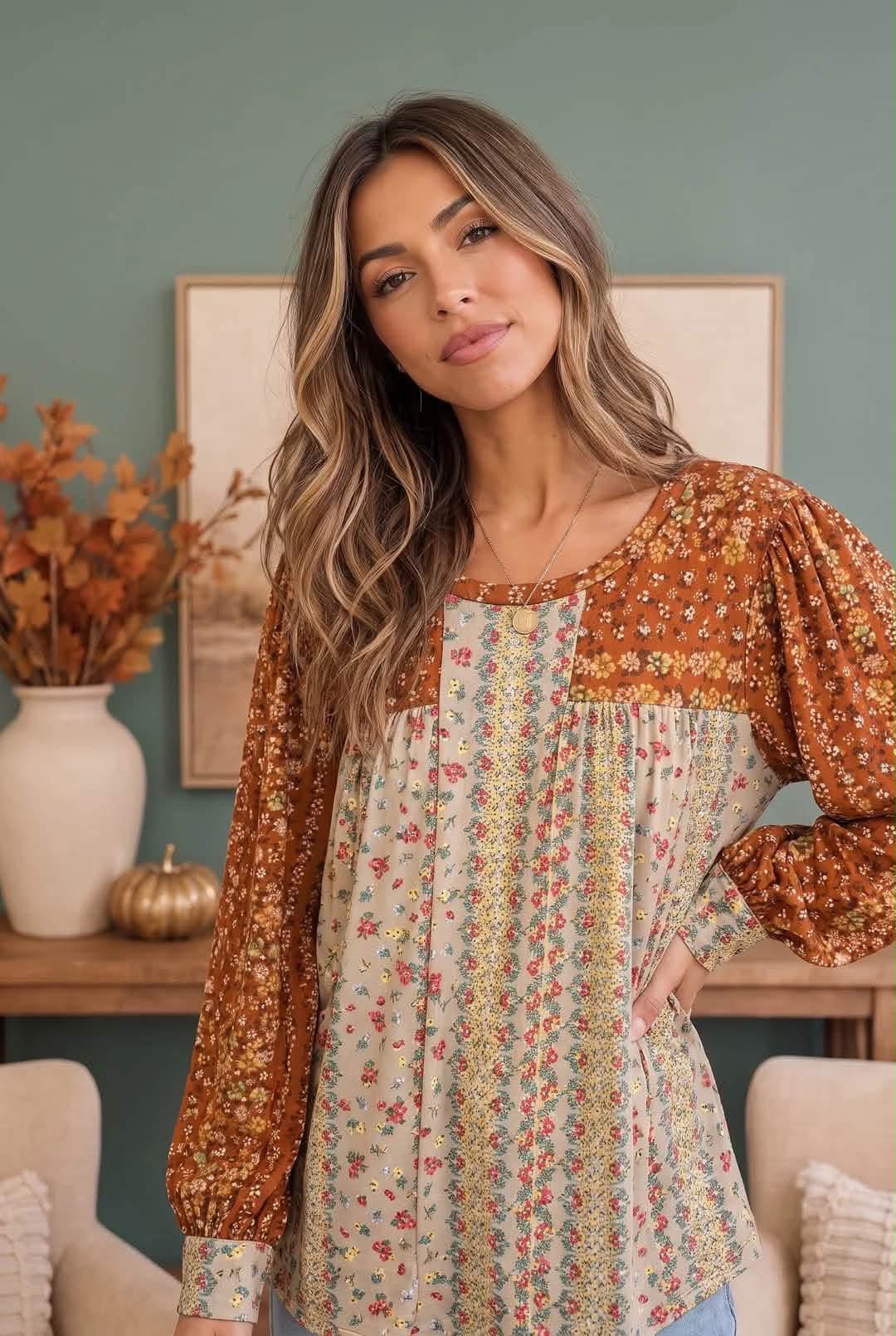 Harvest Meadows Floral Top