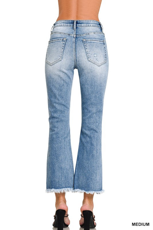 SEMI FLARE DENIM【yilon】 Yanouk YANUK Semi Flare Denim Pants Semifu Jeans Zip Fly Cut