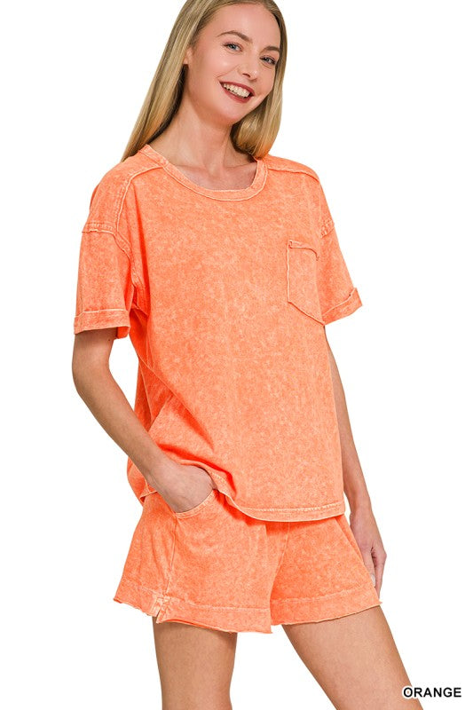 Weekend Washed Short Set