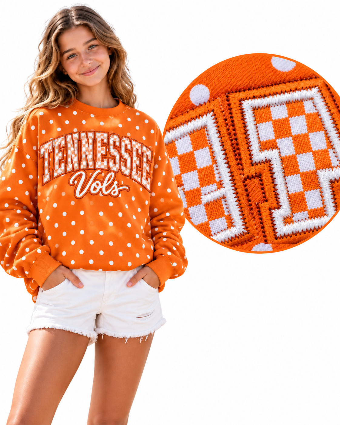Tennessee Vols Orange Polka Dot Sweatshirt
