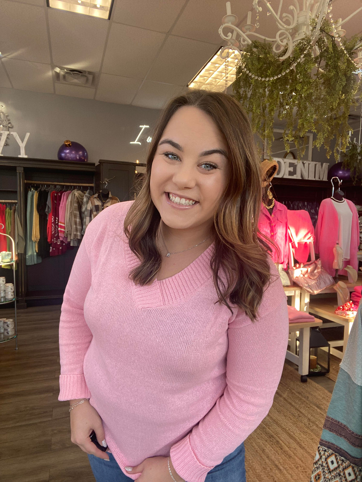 Valerie V Neck Knit Sweater