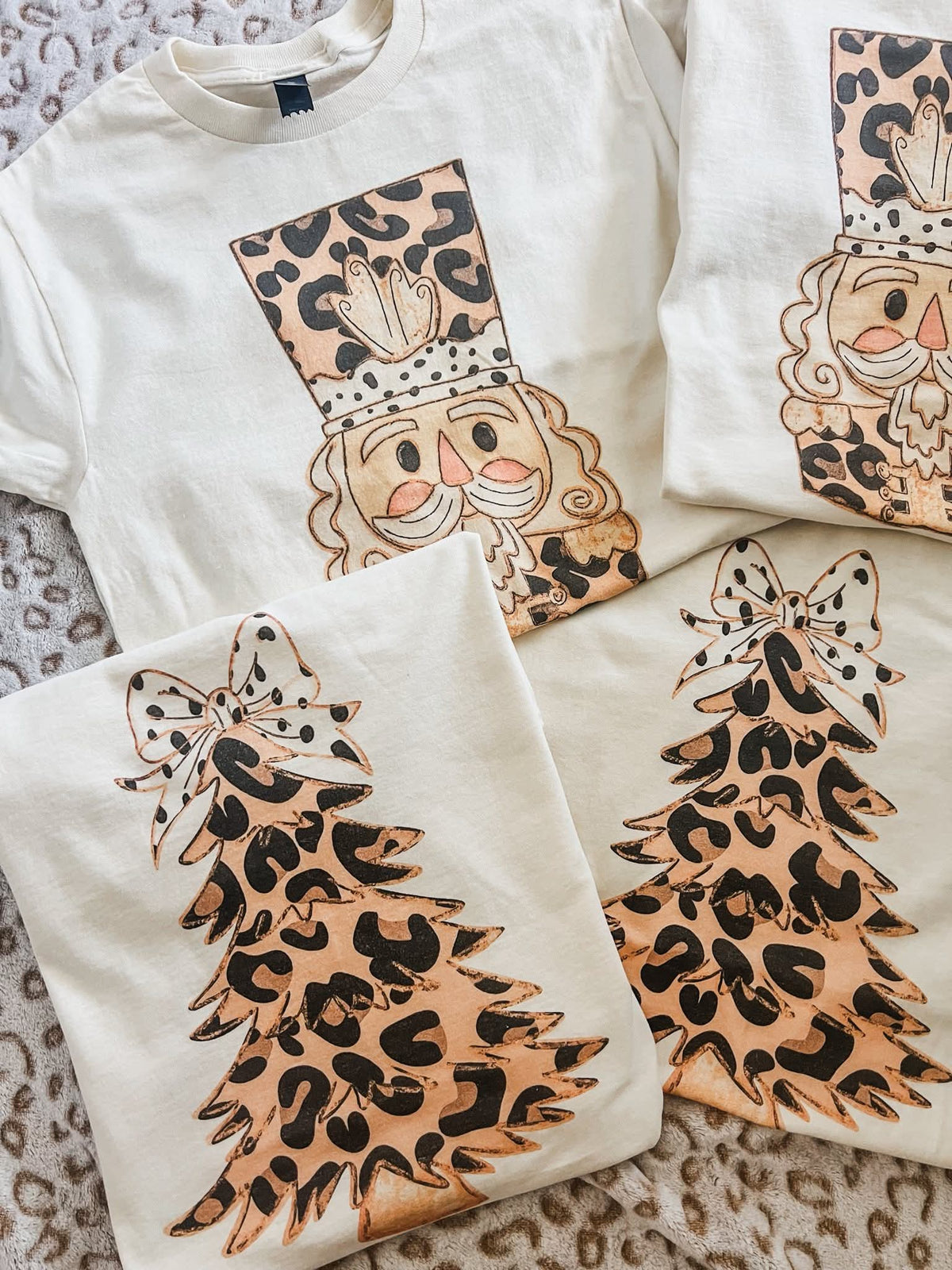 Leopard Christmas Tree &amp; Nutcracker Tees