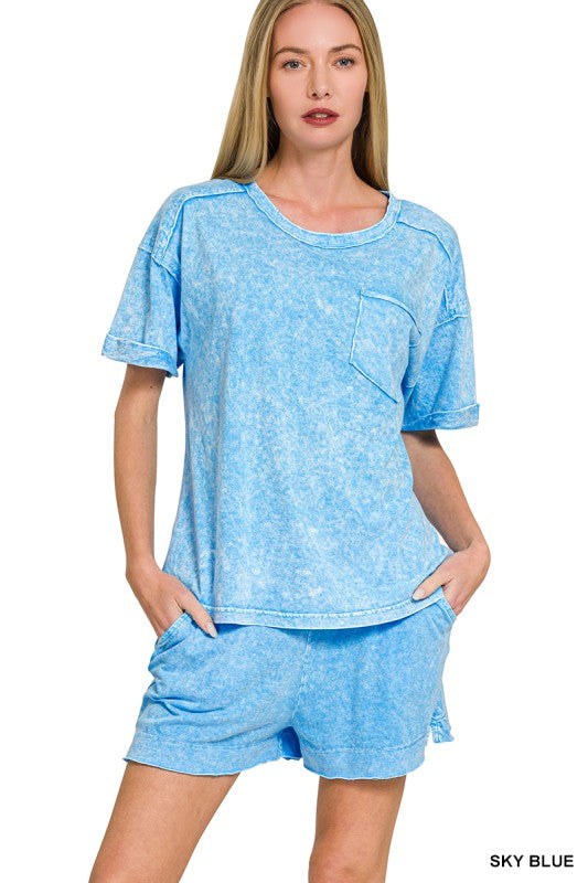 Weekend Washed Short Set