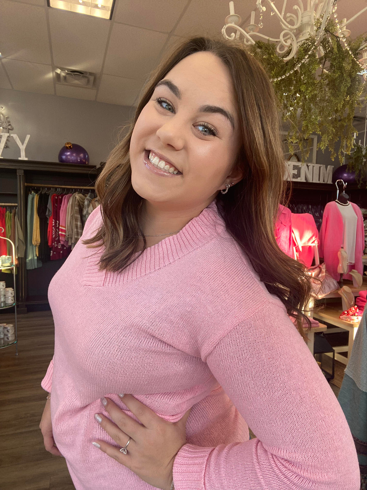 Valerie V Neck Knit Sweater