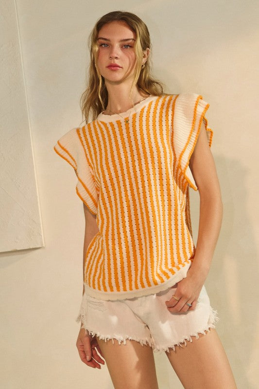 Orange &amp; White Sweater