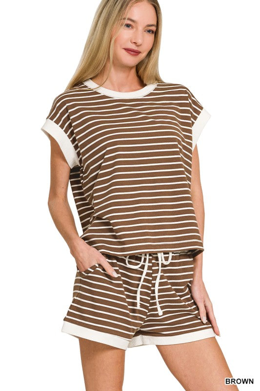 Costa Striped Short Set