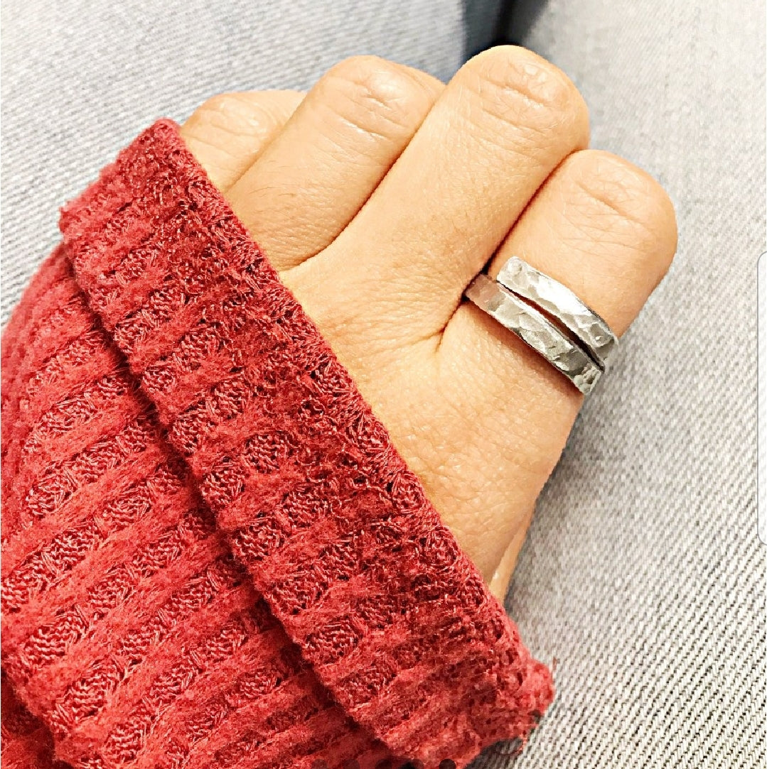 Hammered Skinny Wrap Ring